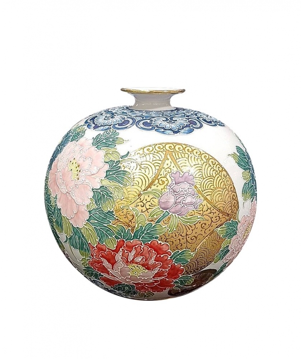 百花圓滿招財瓶