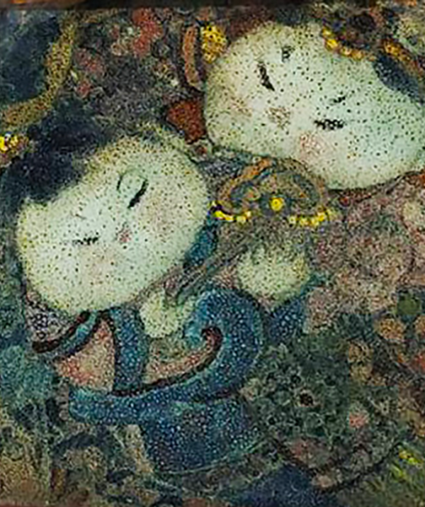 瓷版畫-二位胖娃娃