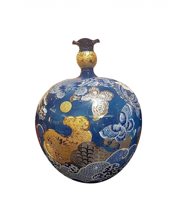 台湾官窯瑞獸双耳壺 金樽』精品重器贵姬红·240cc·嵇芳制- 壺堂砂影宜興紫砂壺——China